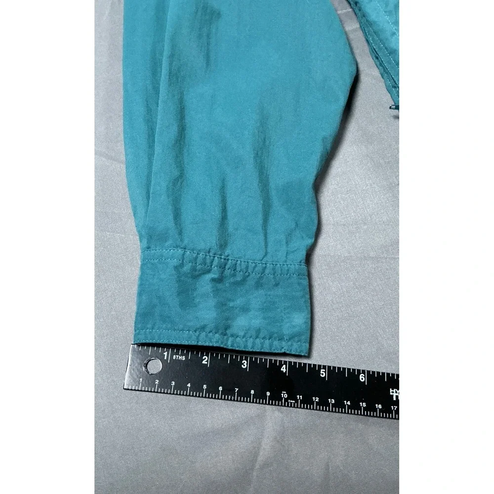 The North Face Mens XL Supplex Nylon Hiking Shirt Teal Green Coolmax Ventilated